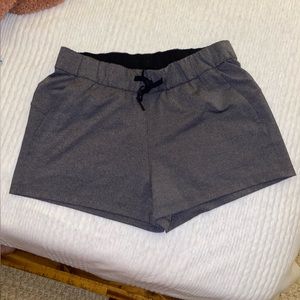 Lululemon On The Fly Drawstring Gray Shorts